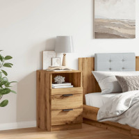 Produktbild för Sängbord artisan ek 40x36x65 cm konstruerat trä