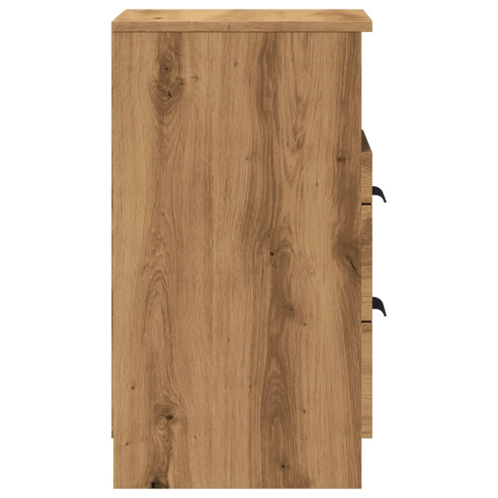 Produktbild för Sängbord artisan ek 40x36x65 cm konstruerat trä