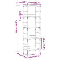Produktbild för Bokhylla artisan ek 50x33x153 cm konstruerat trä