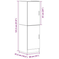 Produktbild för Köksskåp vit 38x41,5x131,5 cm konstruerat trä