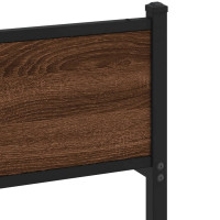 Produktbild för Sängram utan madrass metall brun ek 180x200 cm