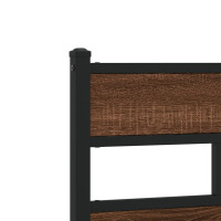 Produktbild för Sängram utan madrass metall brun ek 180x200 cm