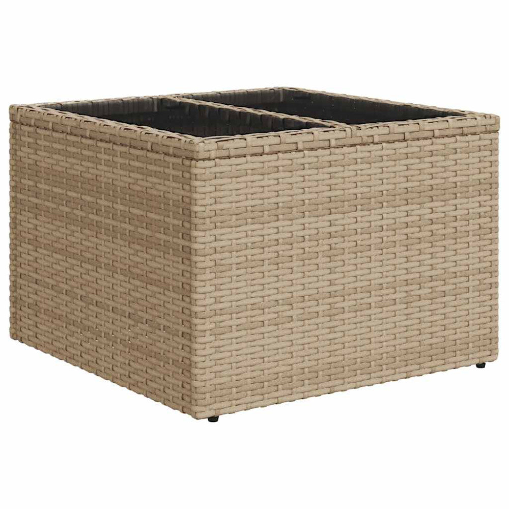 Produktbild för Matgrupp för trädgården med dynor 8 delar beige konstrotting