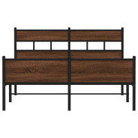 Produktbild för Sängram utan madrass brun ek 137x190 cm konstruerad trä