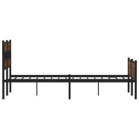Produktbild för Sängram utan madrass brun ek 137x190 cm konstruerad trä