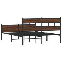 Produktbild för Sängram utan madrass brun ek 137x190 cm konstruerad trä