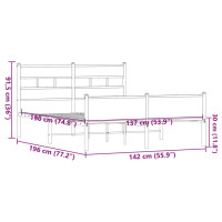 Produktbild för Sängram utan madrass brun ek 137x190 cm konstruerad trä