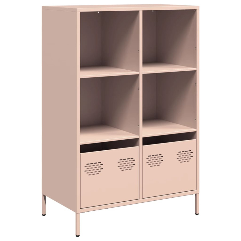 Produktbild för Högskåp rosa 68x39x103,5 cm stål