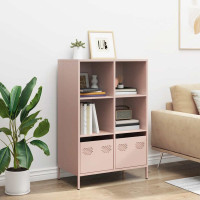 Produktbild för Högskåp rosa 68x39x103,5 cm stål