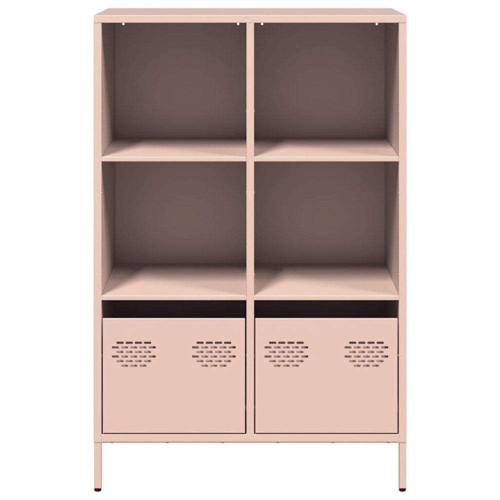 Produktbild för Högskåp rosa 68x39x103,5 cm stål