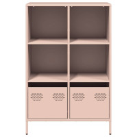 Produktbild för Högskåp rosa 68x39x103,5 cm stål