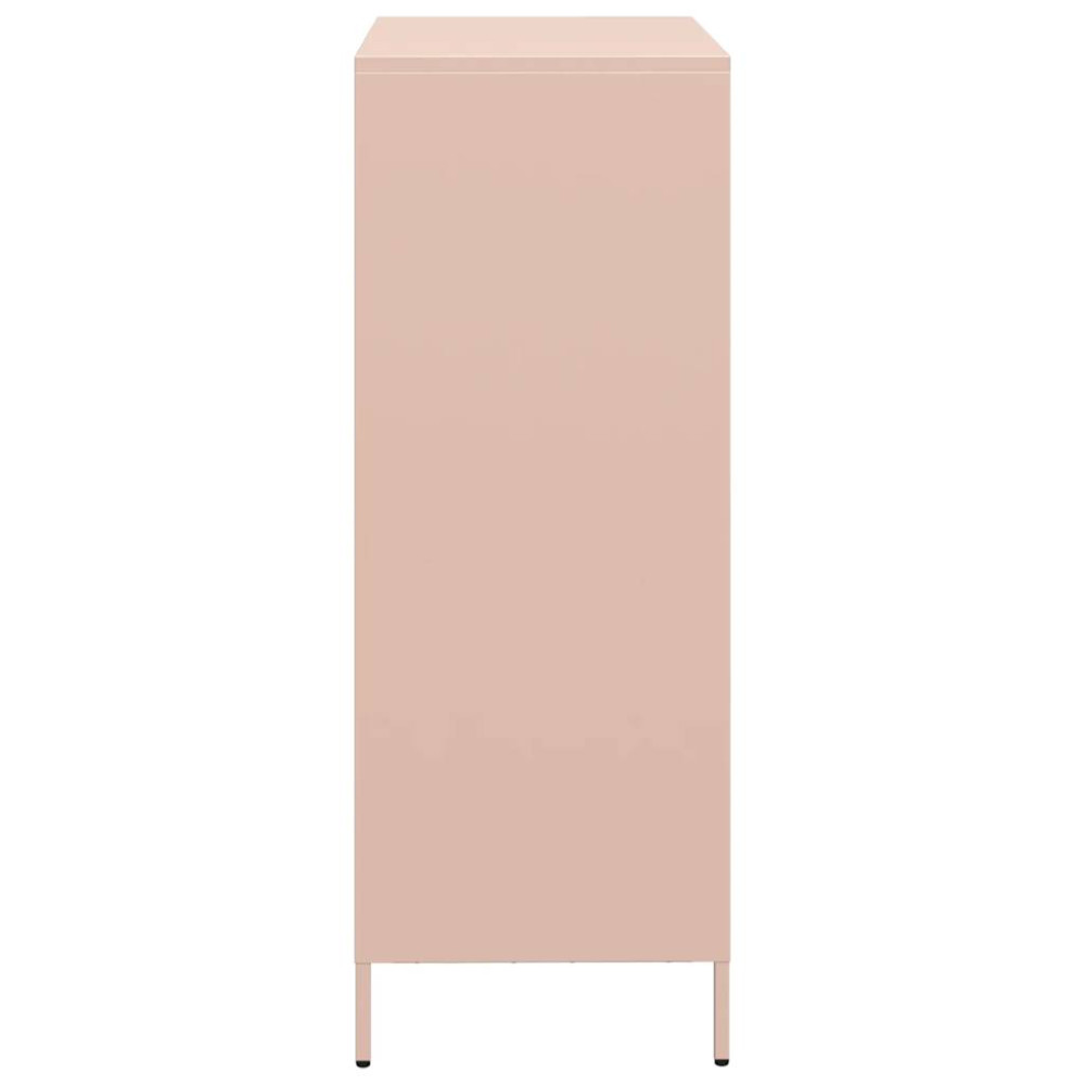Produktbild för Högskåp rosa 68x39x103,5 cm stål