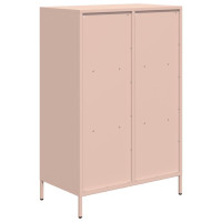 Produktbild för Högskåp rosa 68x39x103,5 cm stål