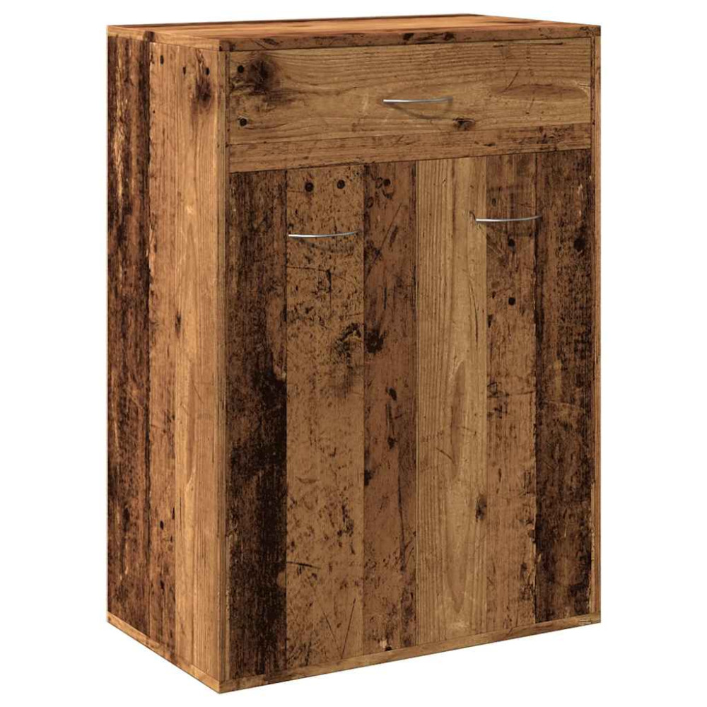 Produktbild för Skoskåp åldrat trä 60x35x84 cm konstruerat trä