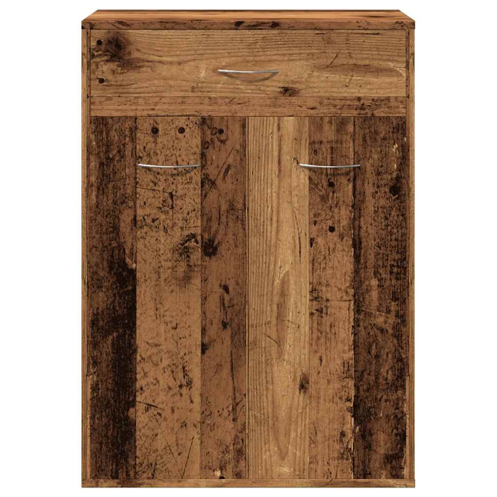 Produktbild för Skoskåp åldrat trä 60x35x84 cm konstruerat trä