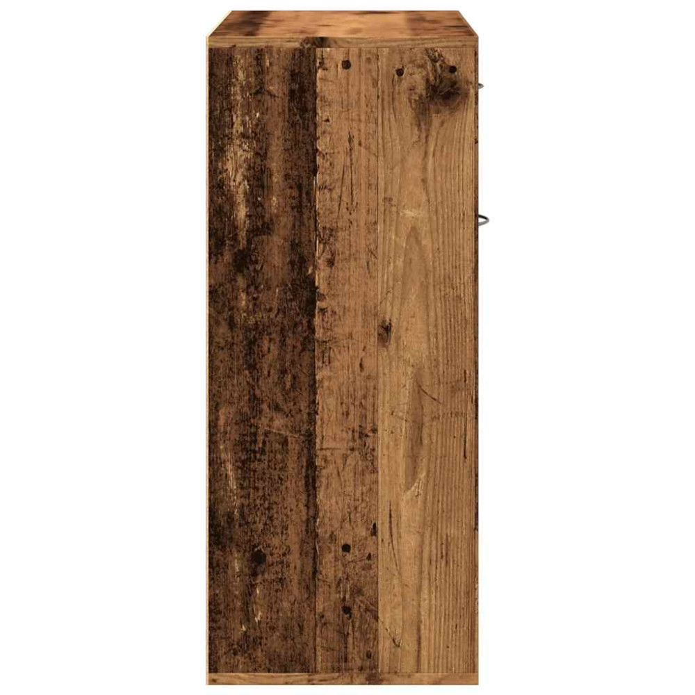 Produktbild för Skoskåp åldrat trä 60x35x84 cm konstruerat trä