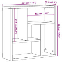 Produktbild för Vägghylla åldrat trä 45x16x45 cm konstruerat trä