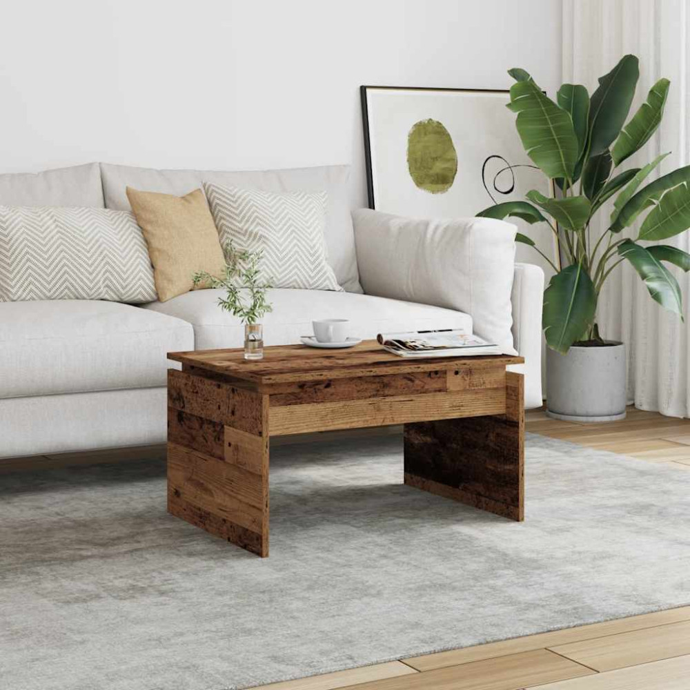 Produktbild för Soffbord åldrat trä 68x50x38 cm konstruerat trä