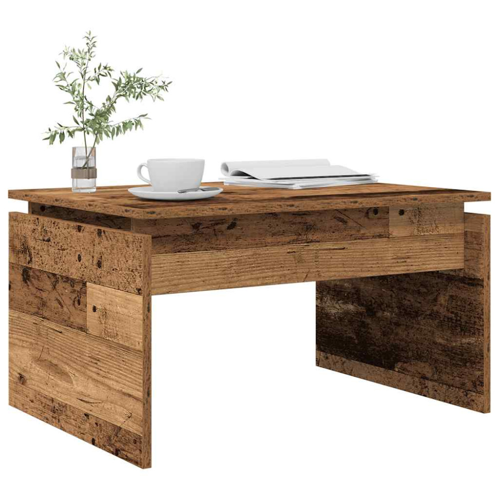 Produktbild för Soffbord åldrat trä 68x50x38 cm konstruerat trä