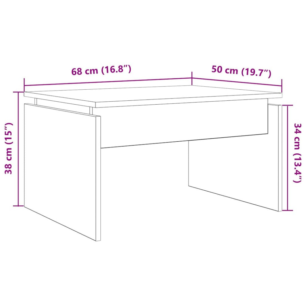 Produktbild för Soffbord åldrat trä 68x50x38 cm konstruerat trä
