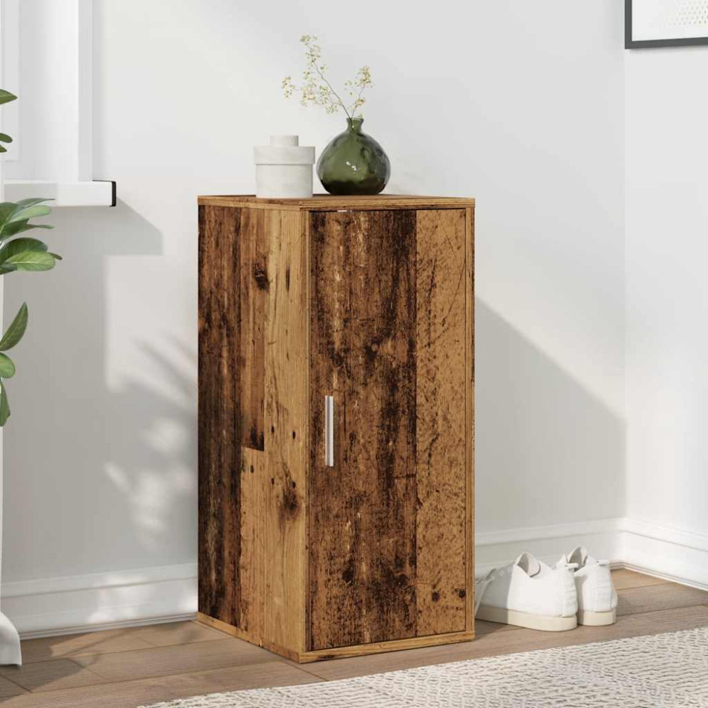Produktbild för Skoskåp åldrat trä 32x35x70 cm konstruerat trä