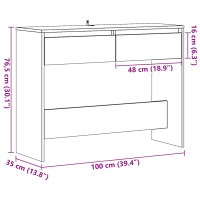 Produktbild för Avlastningsbord åldrat trä 100x35x76,5 cm konstruerat trä