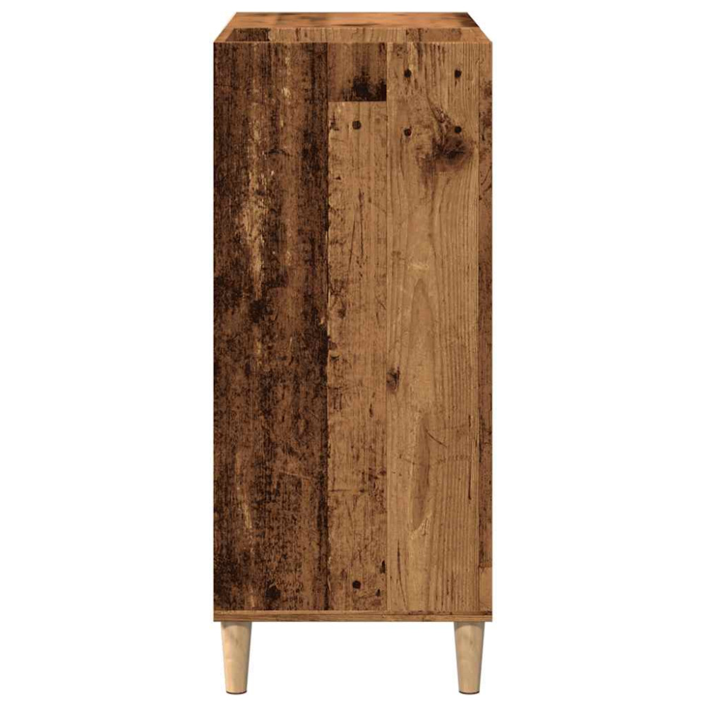 Produktbild för Stereobänk åldrat trä 84,5x38x89 cm konstruerat trä