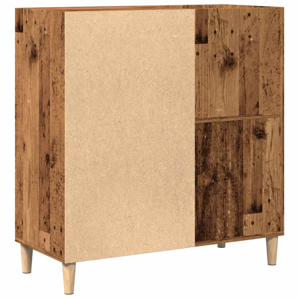 Produktbild för Stereobänk åldrat trä 84,5x38x89 cm konstruerat trä