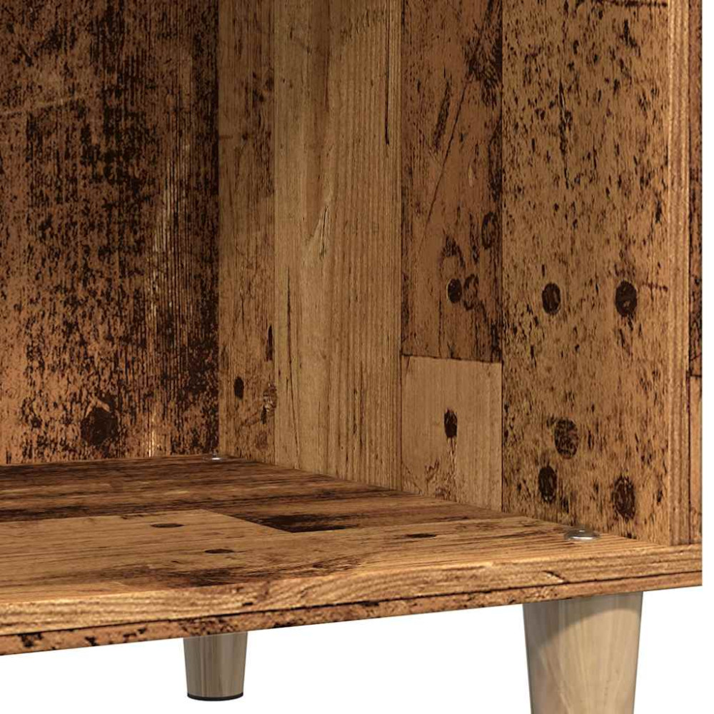 Produktbild för Stereobänk åldrat trä 84,5x38x89 cm konstruerat trä