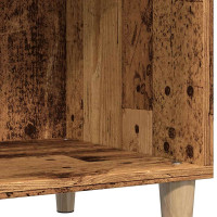 Produktbild för Stereobänk åldrat trä 84,5x38x89 cm konstruerat trä