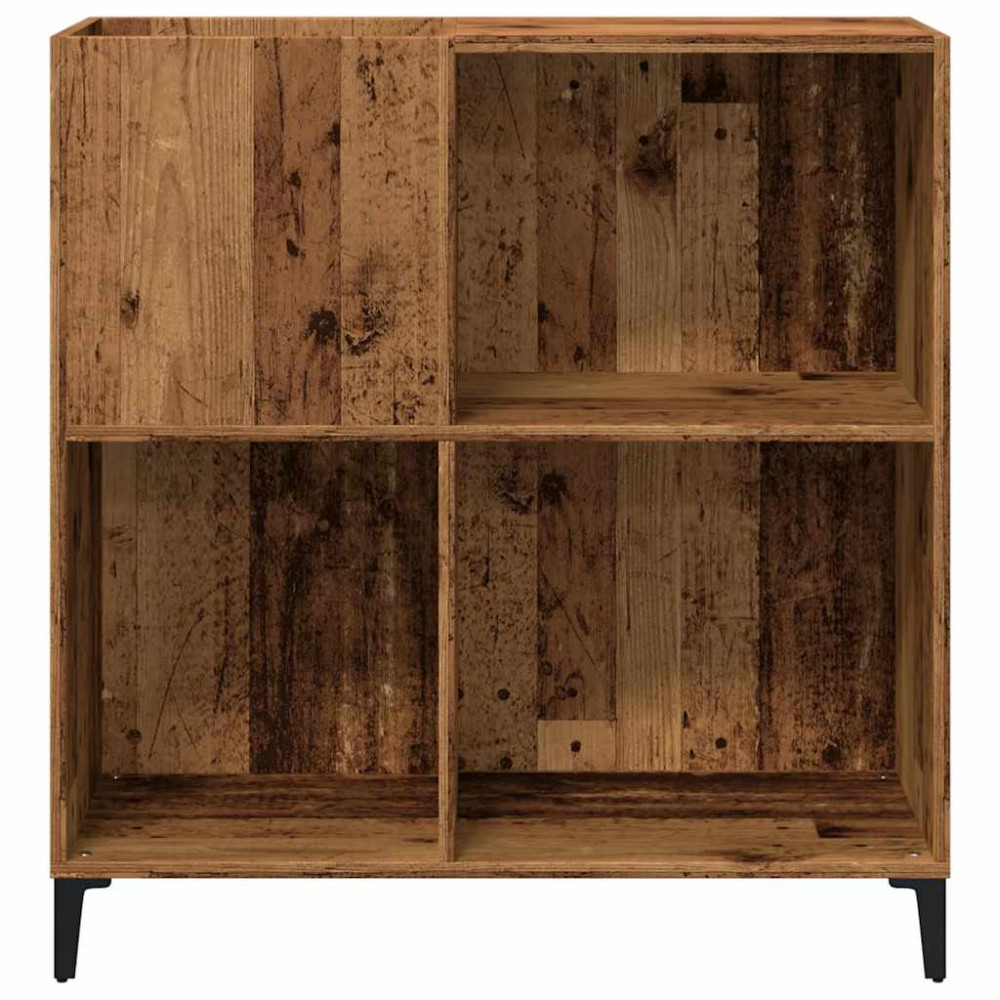 Produktbild för Stereobänk åldrat trä 84,5x38x89 cm konstruerat trä