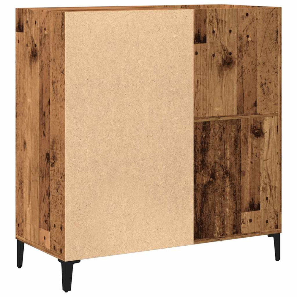 Produktbild för Stereobänk åldrat trä 84,5x38x89 cm konstruerat trä