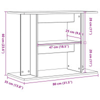 Produktbild för Akvariebänk åldrat trä 80x35x60 cm konstruerat trä