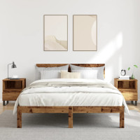 Produktbild för Sängbord 2 st åldrat trä 40x35x50 cm konstruerat trä