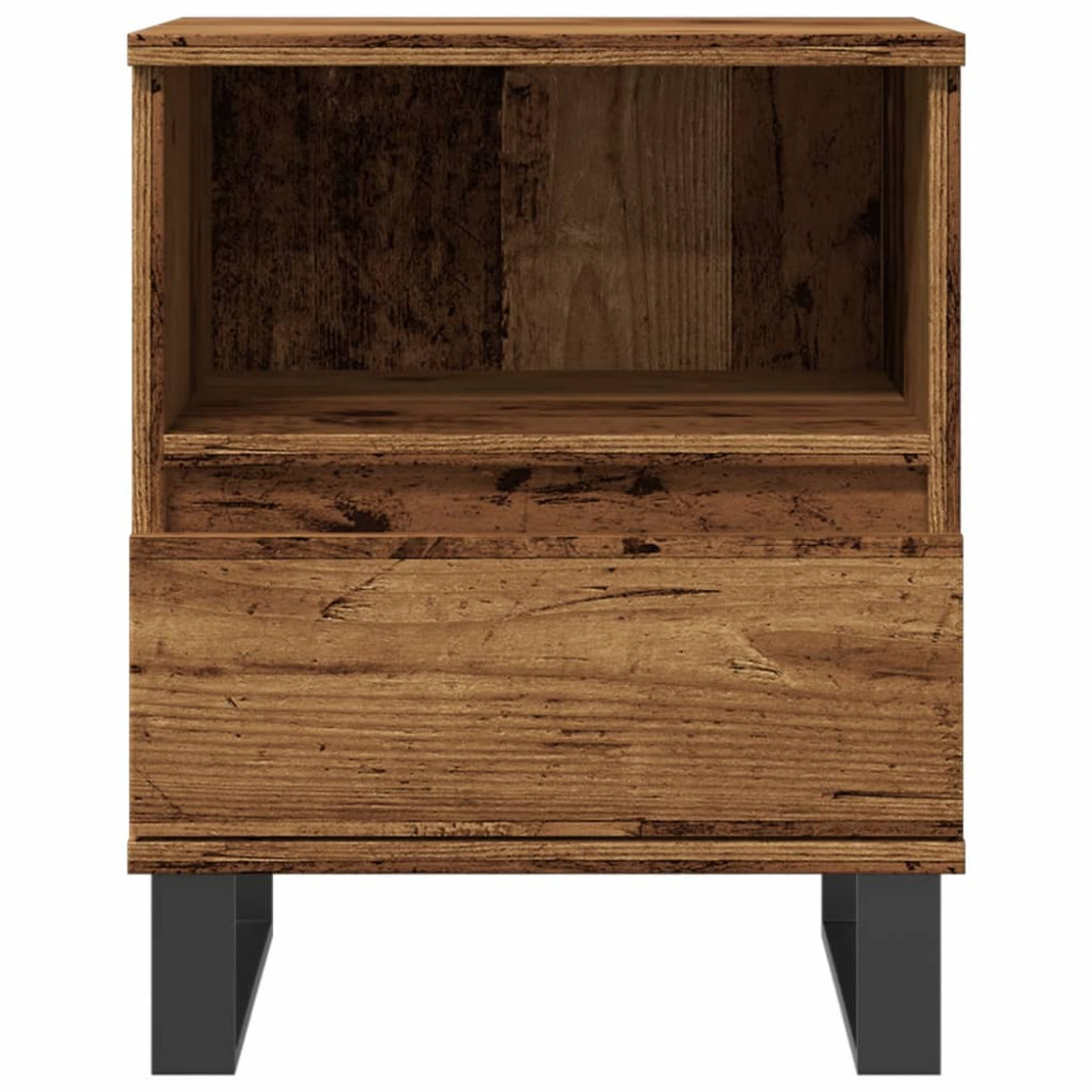 Produktbild för Sängbord 2 st åldrat trä 40x35x50 cm konstruerat trä