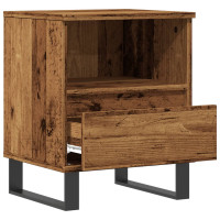 Produktbild för Sängbord 2 st åldrat trä 40x35x50 cm konstruerat trä