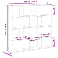 Produktbild för Väggmonterad kubhylla 12 fack sonoma-ek konstruerat trä