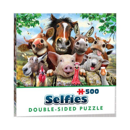 Cheatwell Games Selfie Farm Friends, Dubbelsidigt Pussel, 500 bitar