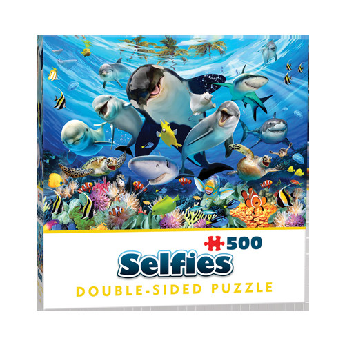 Cheatwell Games Selfie Ocean Pals, Dubbelsidigt Pussel, 500 bitar