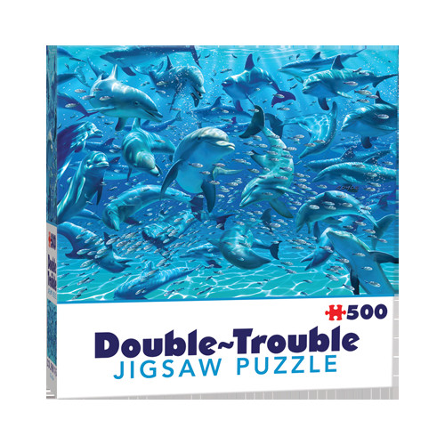 Cheatwell Games Double Trouble Dolphins, Dubbelsidigt Pussel, 500 bitar