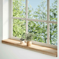 Produktbild för Fönsterbänkar 2 st obehandlad 100x15x2 cm massiv ek
