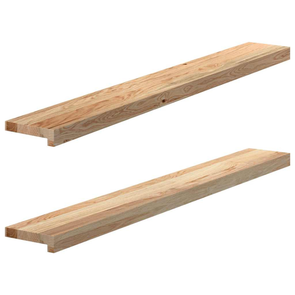 Produktbild för Fönsterbänkar 2 st obehandlad 120x15x2 cm massiv ek
