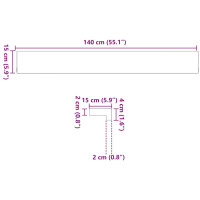 Produktbild för Fönsterbänkar 2 st obehandlad 140x15x2 cm massiv ek