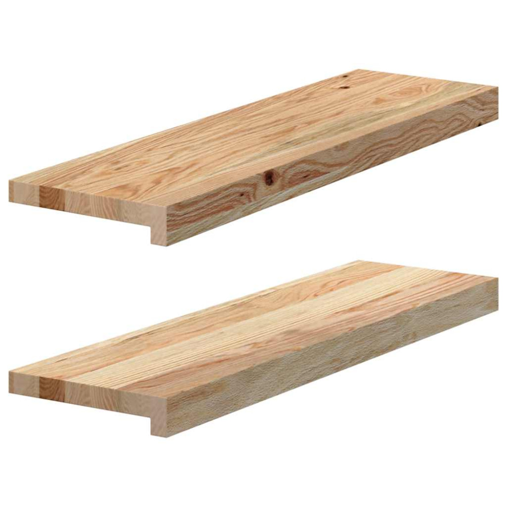 Produktbild för Fönsterbänkar 2 st obehandlad 70x20x2 cm massiv ek
