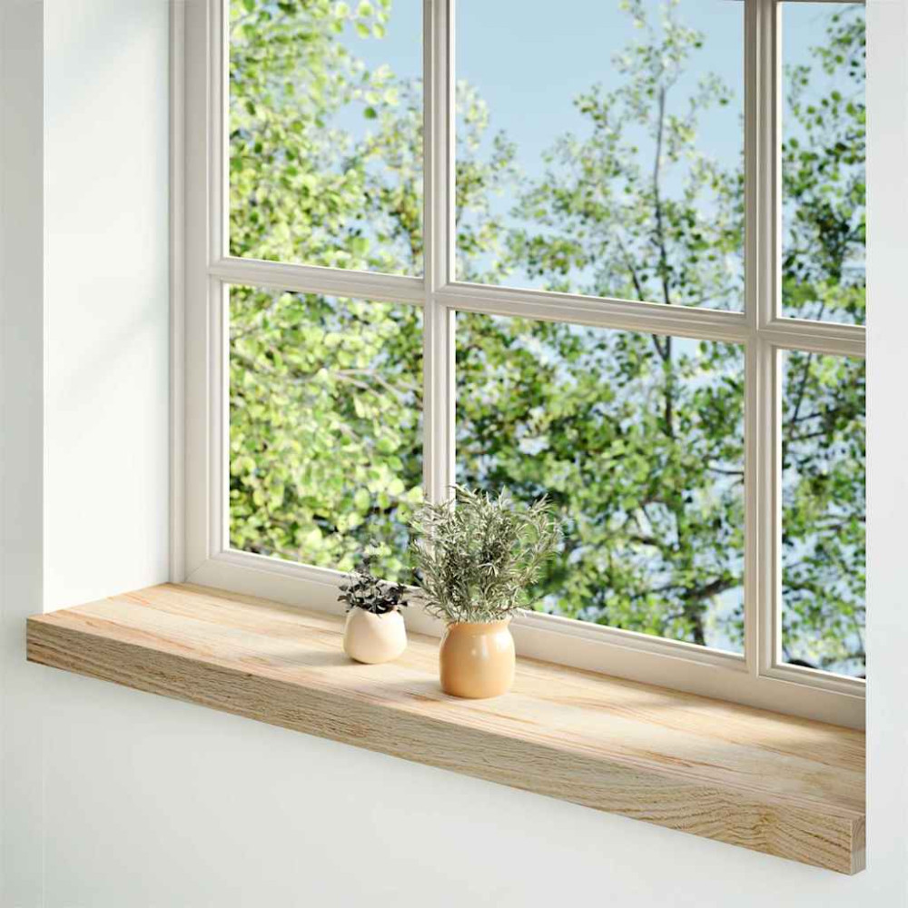 Produktbild för Fönsterbänkar 2 st obehandlad 70x20x2 cm massiv ek