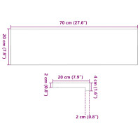 Produktbild för Fönsterbänkar 2 st obehandlad 70x20x2 cm massiv ek