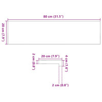 Produktbild för Fönsterbänkar 2 st obehandlad 80x20x2 cm massiv ek