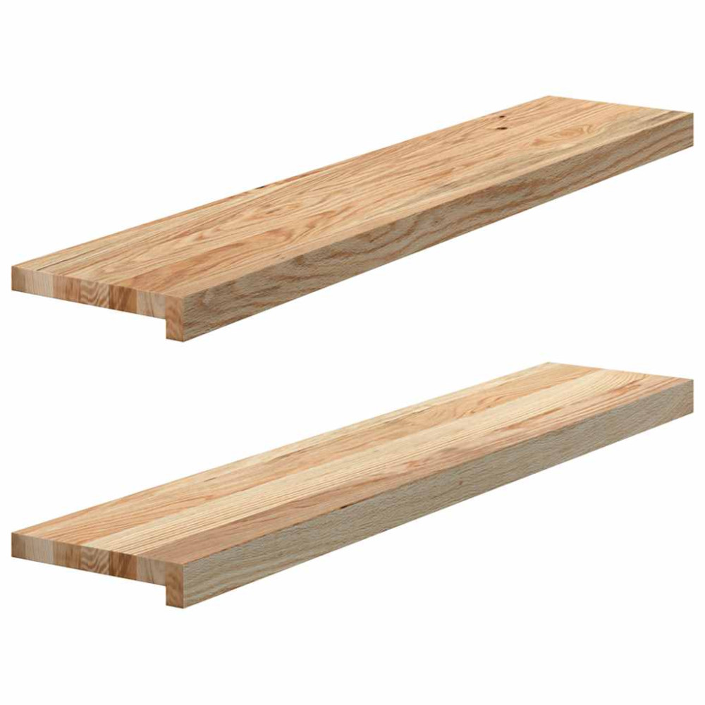 Produktbild för Fönsterbänkar 2 st obehandlad 100x20x2 cm massiv ek