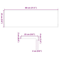 Produktbild för Fönsterbänkar 2 st obehandlad 80x25x2 cm massiv ek