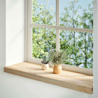 Produktbild för Fönsterbänkar 2 st obehandlad 90x25x2 cm massiv ek